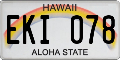 HI license plate EKI078