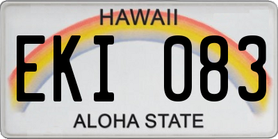 HI license plate EKI083