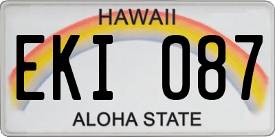 HI license plate EKI087