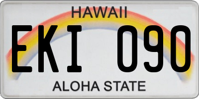 HI license plate EKI090