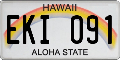 HI license plate EKI091