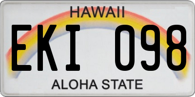HI license plate EKI098