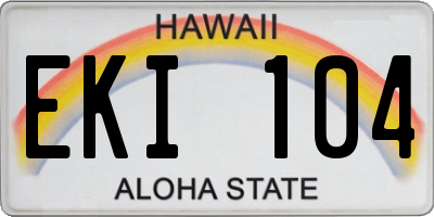 HI license plate EKI104