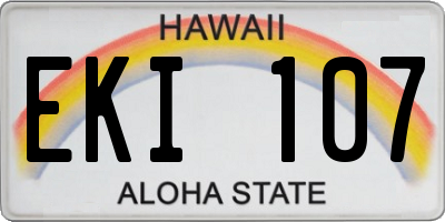 HI license plate EKI107