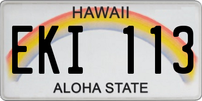 HI license plate EKI113