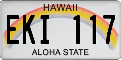 HI license plate EKI117