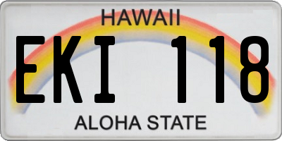 HI license plate EKI118
