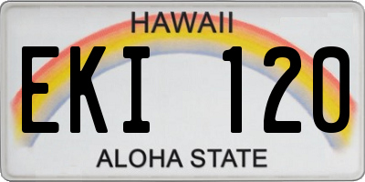 HI license plate EKI120