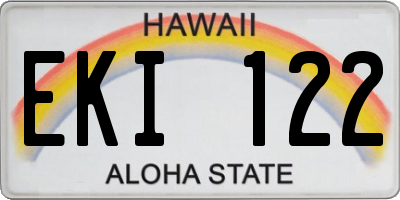 HI license plate EKI122