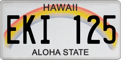 HI license plate EKI125