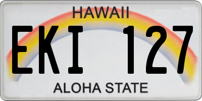 HI license plate EKI127