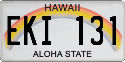 HI license plate EKI131