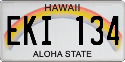 HI license plate EKI134