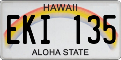 HI license plate EKI135