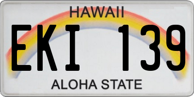 HI license plate EKI139