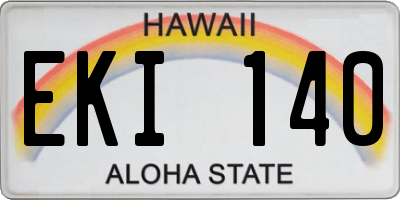 HI license plate EKI140