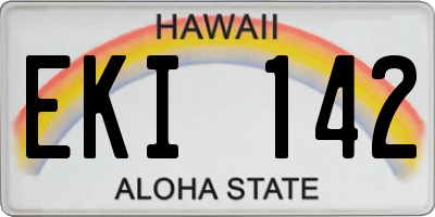 HI license plate EKI142