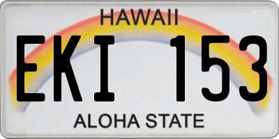 HI license plate EKI153