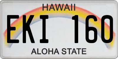 HI license plate EKI160