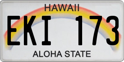 HI license plate EKI173