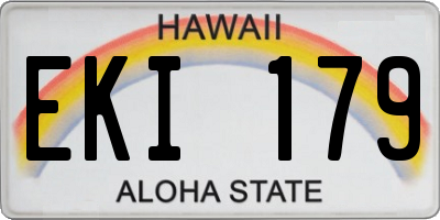 HI license plate EKI179