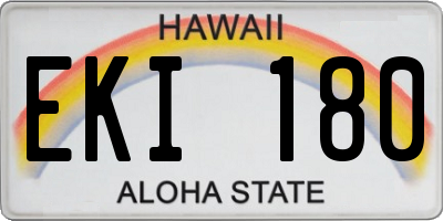 HI license plate EKI180