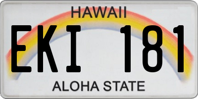 HI license plate EKI181