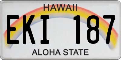 HI license plate EKI187