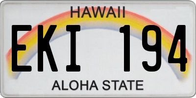 HI license plate EKI194