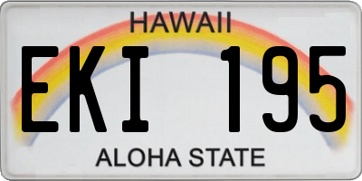 HI license plate EKI195
