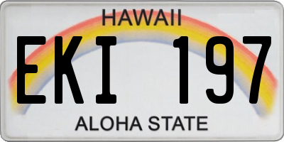 HI license plate EKI197