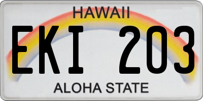 HI license plate EKI203