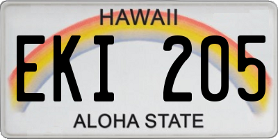 HI license plate EKI205