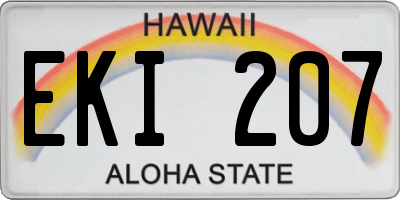 HI license plate EKI207