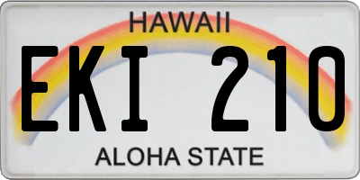 HI license plate EKI210