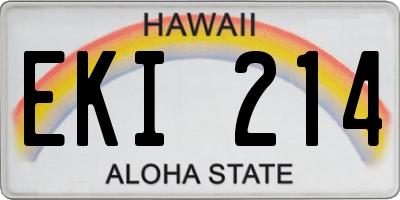 HI license plate EKI214