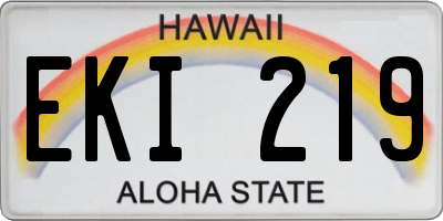 HI license plate EKI219