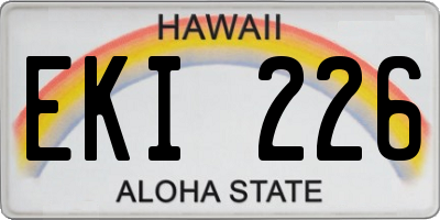 HI license plate EKI226