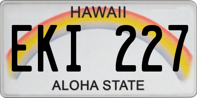 HI license plate EKI227