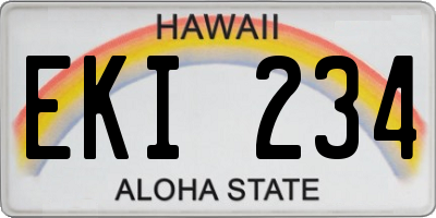 HI license plate EKI234
