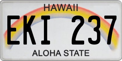 HI license plate EKI237