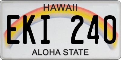 HI license plate EKI240
