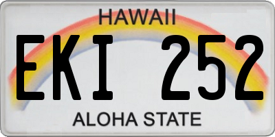 HI license plate EKI252