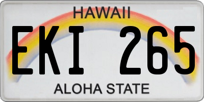 HI license plate EKI265