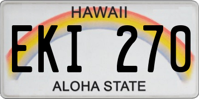 HI license plate EKI270
