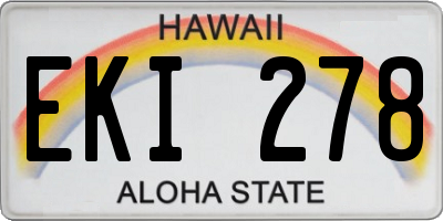 HI license plate EKI278