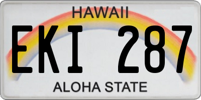 HI license plate EKI287