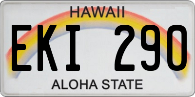 HI license plate EKI290