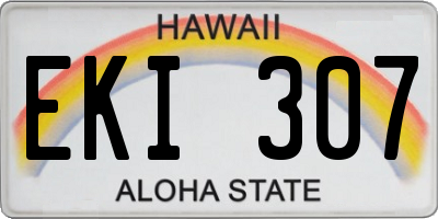 HI license plate EKI307
