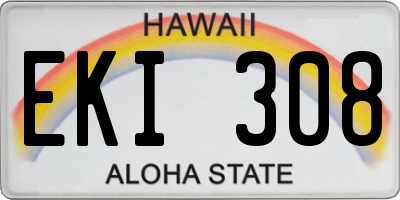 HI license plate EKI308